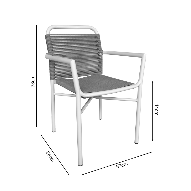 Dining table Nares-Clutch B set of 7 pakoworld white aluminum and plywood in a natural shade 180x90x72.5cm