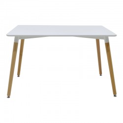 Aurora-Natali pakoworld dining table set of 5 pp-mdf in white-natural color 120x80x76cm