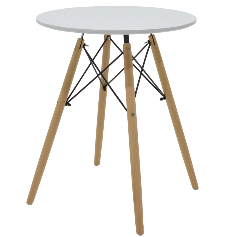 Aurora-Julita pakoworld dining table set of 3 pp-mdf in white-natural color D60x73cm