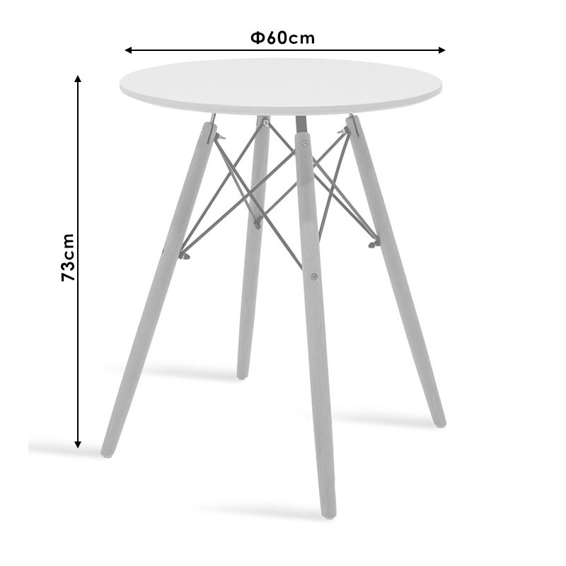 Aurora-Julita pakoworld dining table set of 3 pp-mdf in white-natural color D60x73cm