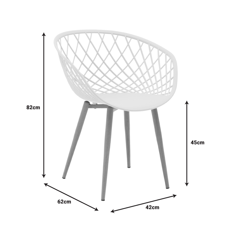 Ezra-Natali pakoworld dining table set of 5 pp-mdf in white-natural color 120x80x76cm