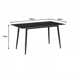 Dining table Gustas-Bella pakoworld set of 5 pieces anthracite with black sintered stone marble 140x80x75cm