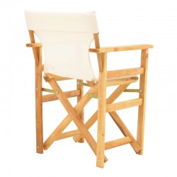 Kompa pakoworld director\'s chair, solid beech wood, natural - Nexus ecrou fabric