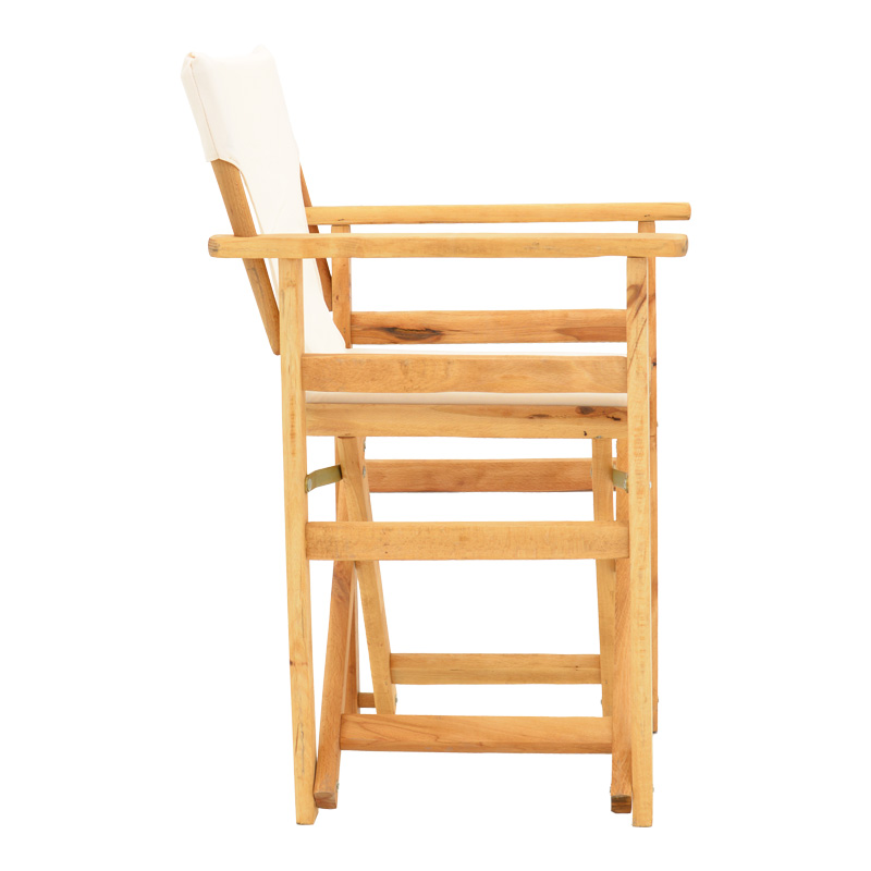 Kompa pakoworld director\'s chair, solid beech wood, natural - Nexus ecrou fabric