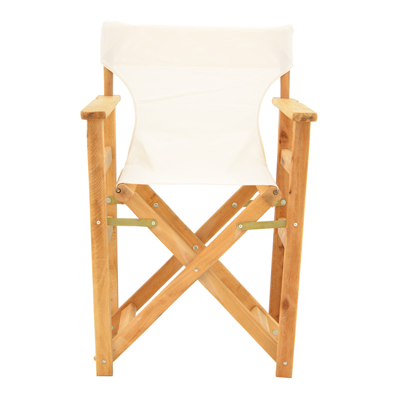 Kompa pakoworld director\'s chair, solid beech wood, natural - Nexus ecrou fabric