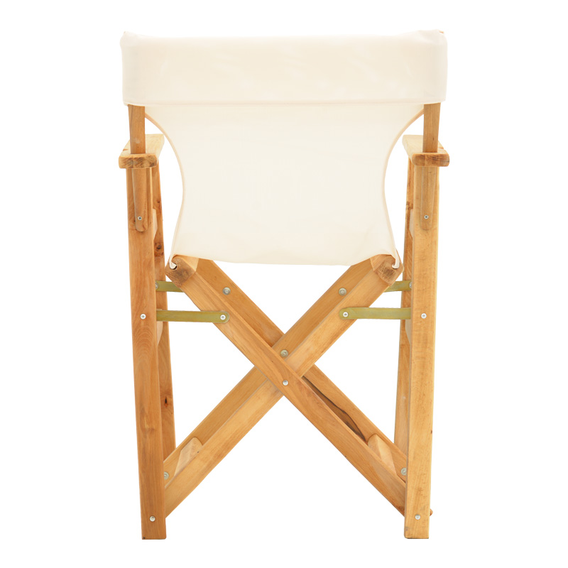 Kompa pakoworld director\'s chair, solid beech wood, natural - Nexus ecrou fabric