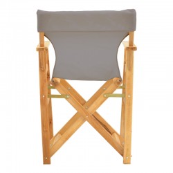 Kompa pakoworld director's chair, solid beech wood, natural - Nexus grey fabric