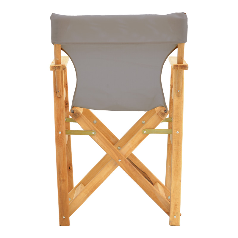 Kompa pakoworld director's chair, solid beech wood, natural - Nexus grey fabric