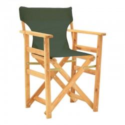 Kompa pakoworld director's chair, solid beech wood, natural - Nexus dark green fabric