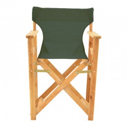 Kompa pakoworld director's chair, solid beech wood, natural - Nexus dark green fabric