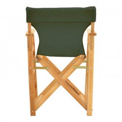 Kompa pakoworld director's chair, solid beech wood, natural - Nexus dark green fabric