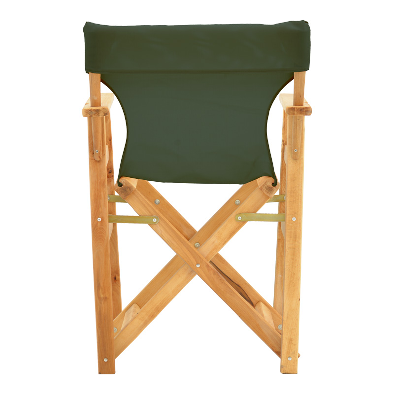 Kompa pakoworld director's chair, solid beech wood, natural - Nexus dark green fabric