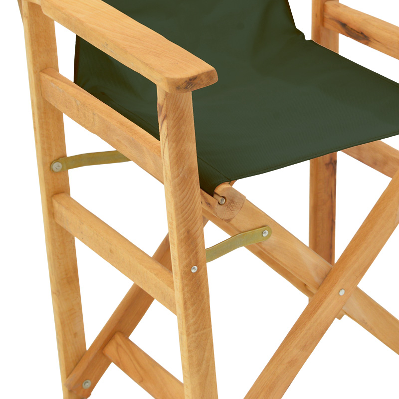 Kompa pakoworld director's chair, solid beech wood, natural - Nexus dark green fabric