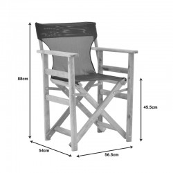 Kompa pakoworld director's chair, solid beech wood, natural - Nexus dark green fabric