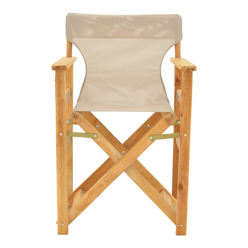 Kompa pakoworld director\'s chair, solid beech wood, natural - Nexus dark taupe fabric