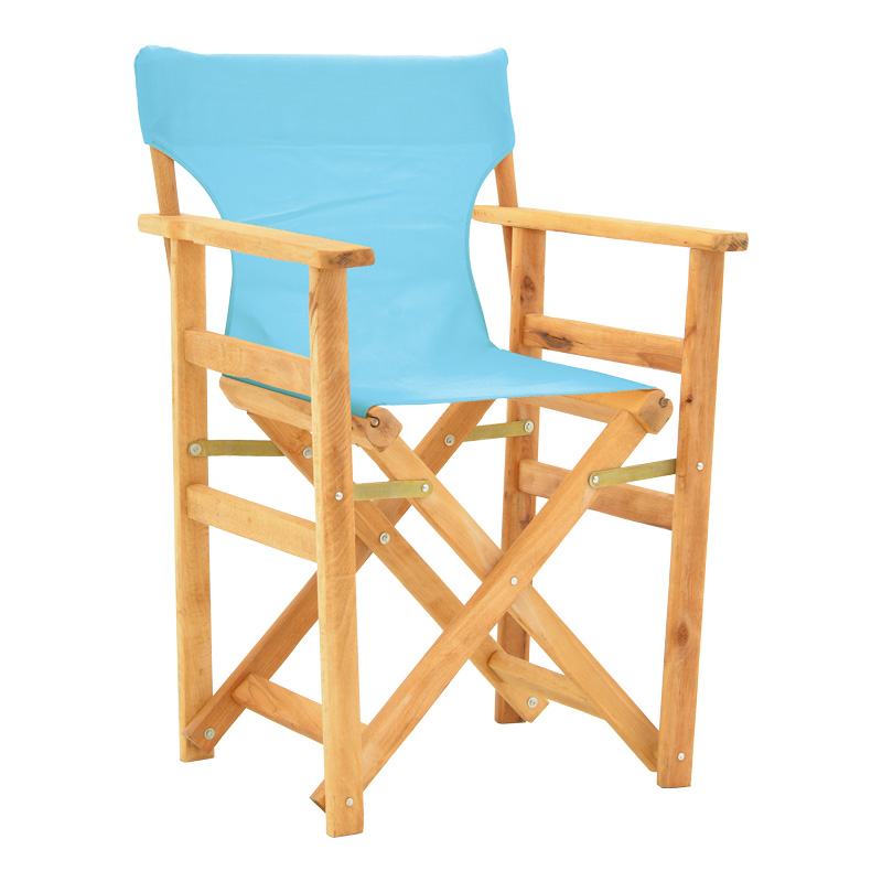 Kompa pakoworld director's chair natural color solid beech wood and turqoise fabric