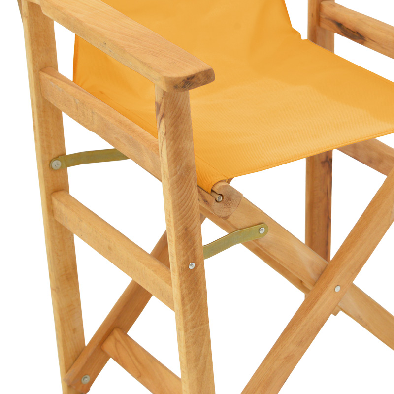 Kompa pakoworld director's chair natural color solid beech wood and yellow fabric