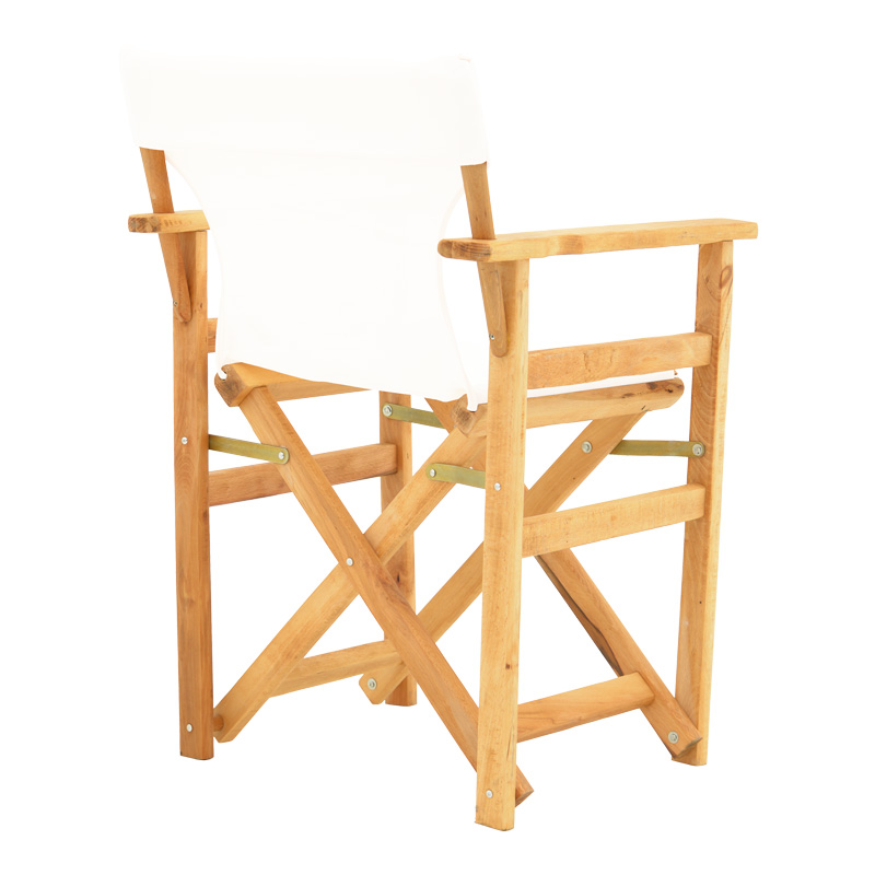 Kompa pakoworld director's chair natural color solid beech wood and white fabric