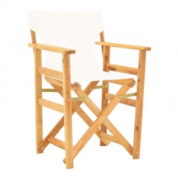 Kompa pakoworld director's chair natural color solid beech wood and white fabric