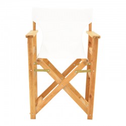 Kompa pakoworld director's chair natural color solid beech wood and white fabric