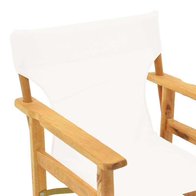 Kompa pakoworld director's chair natural color solid beech wood and white fabric