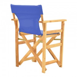 Kompa pakoworld director's chair natural color solid beech wood and blue fabric