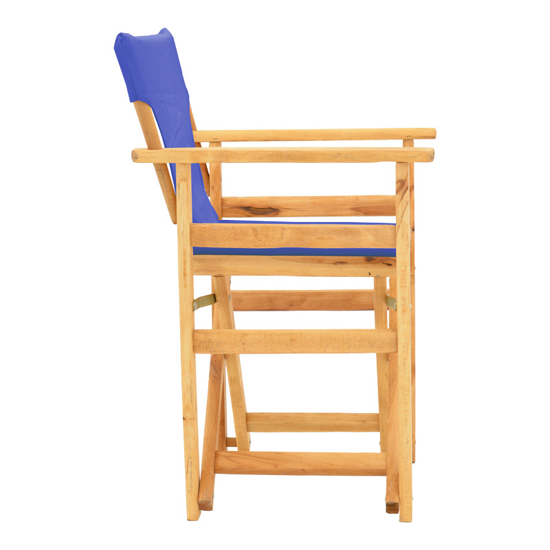 Kompa pakoworld director's chair natural color solid beech wood and blue fabric