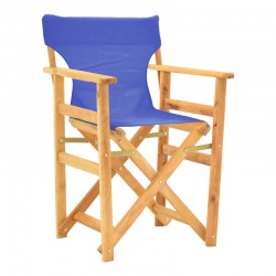 Kompa pakoworld director's chair natural color solid beech wood and blue fabric