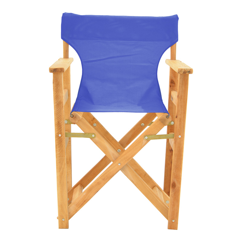 Kompa pakoworld director's chair natural color solid beech wood and blue fabric