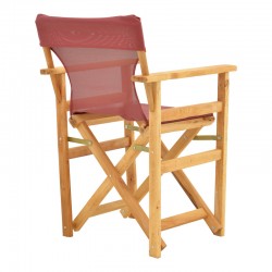 Kompa pakoworld director's chair natural color solid beech wood and burgundy red fabric