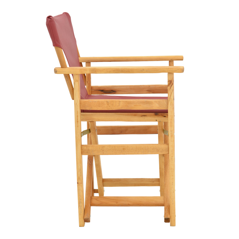 Kompa pakoworld director's chair natural color solid beech wood and burgundy red fabric