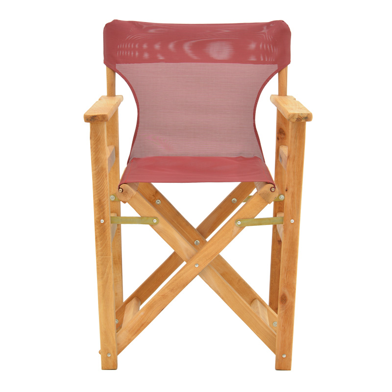 Kompa pakoworld director's chair natural color solid beech wood and burgundy red fabric