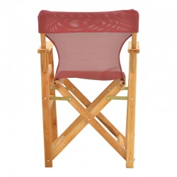 Kompa pakoworld director's chair natural color solid beech wood and burgundy red fabric