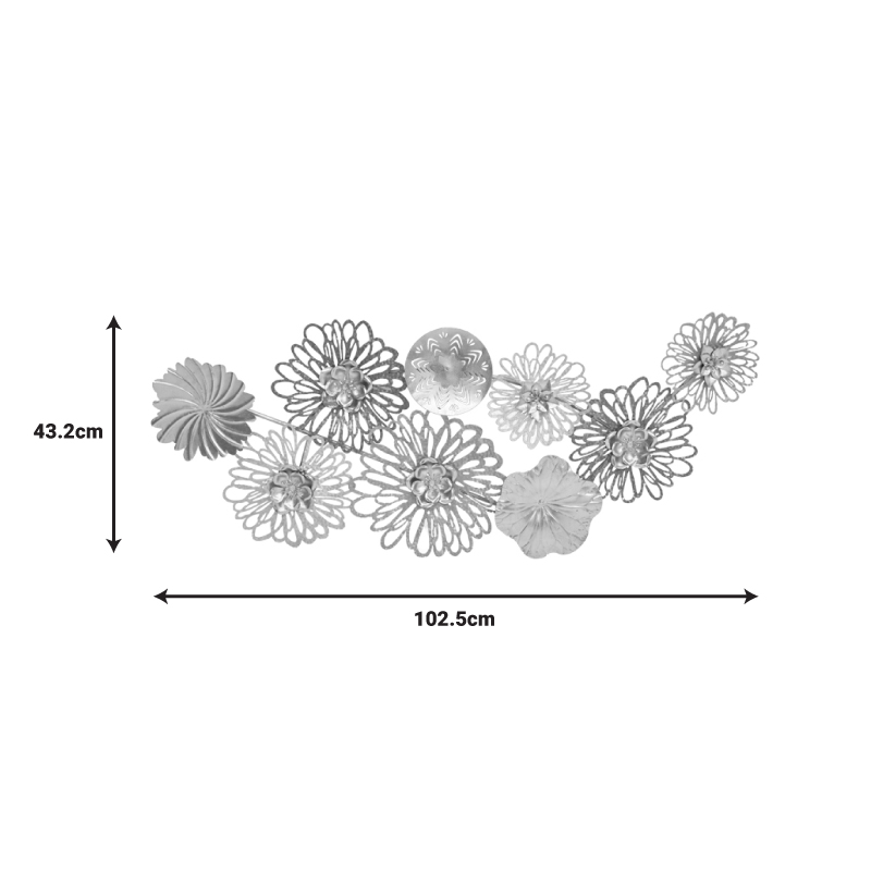 Διακοσμητικό τοίχου Tutsi Inart μέταλλο πολύχρωμο 102.9x5.1x43.2εκ