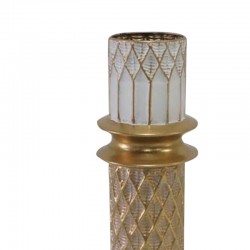 Decorative vase Sammy Inart metal in gold and white shade D15.2x88.4cm