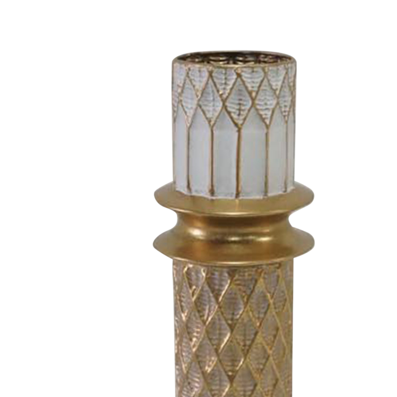 Decorative vase Sammy Inart metal in gold and white shade D15.2x88.4cm