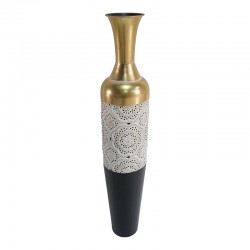 Decorative vase Balan Inart metal in gold, black and white shade D16.5x88.3cm