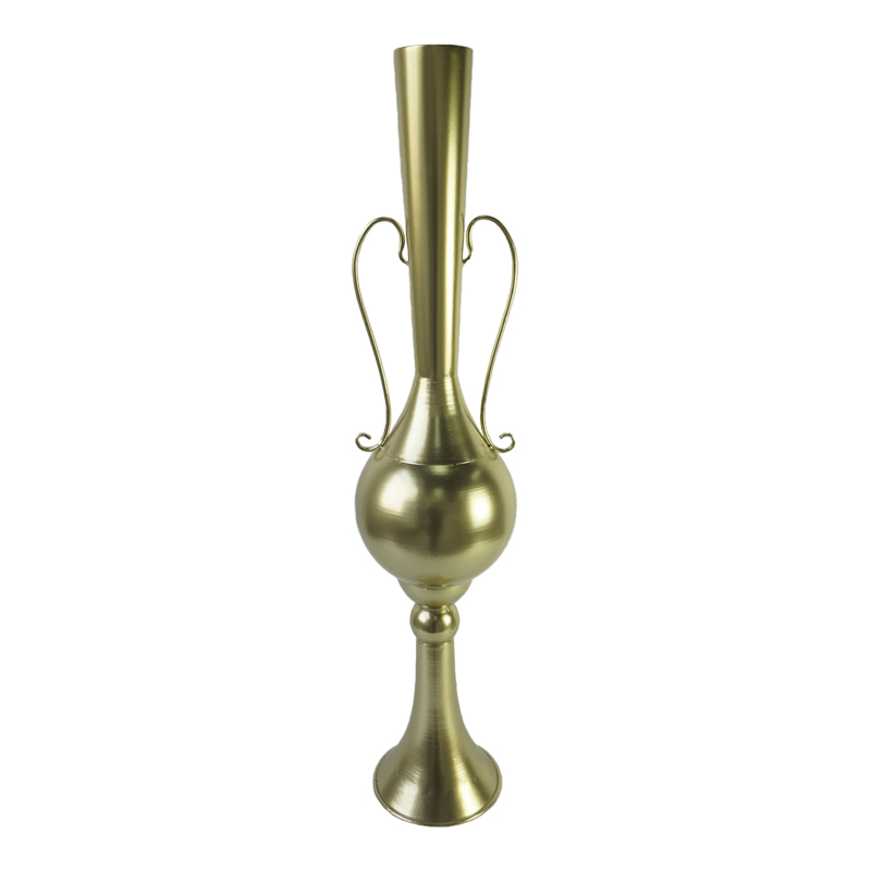 Decorative vase Hra Inart metal in gold shade D20.3x94cm