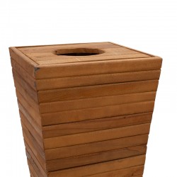 Garden planter-bucket Otis pakoworld solid beech wood walnut 43.5x43.5x75cm