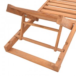 Deckchair Specta pakoworld solid beech wood in walnut color 60x190x50cm