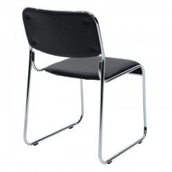 Asher pakoworld PU guest chair black - chrome leg