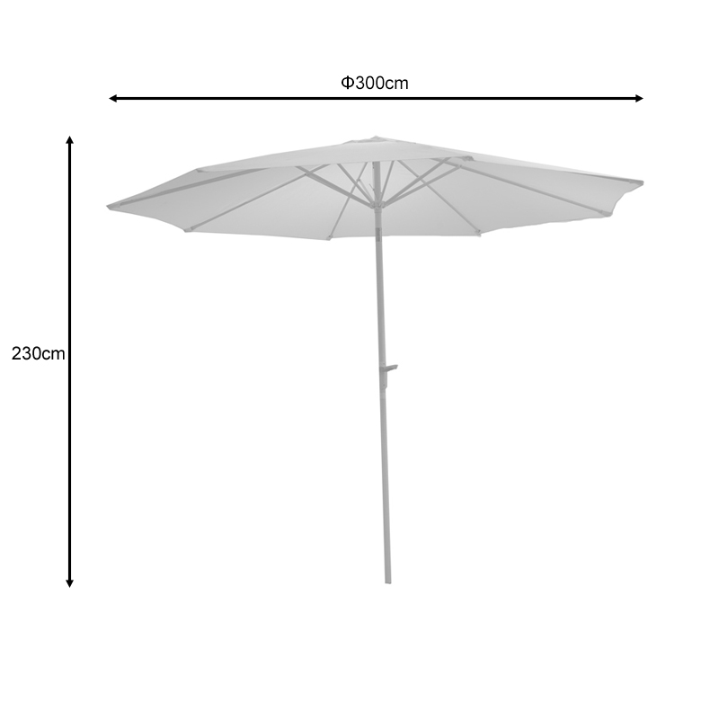 Professional umbrella Frow pakoworld white aluminum-beige fabric Φ3m