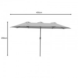 Ομπρέλα επαγγελματική Dorizo pakoworld αλουμίνιο-καφέ ύφασμα 2.6x4.5x2.5m