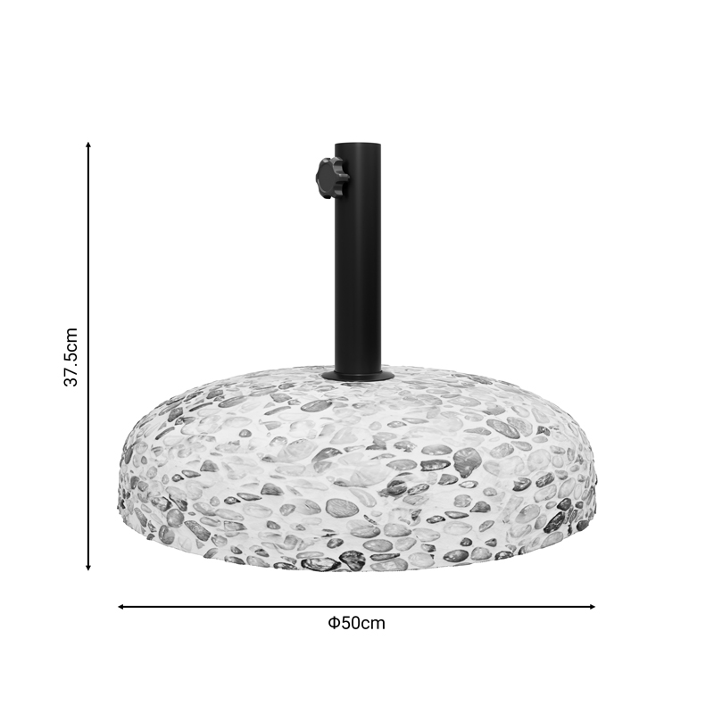 Cement ubrella base with cobble stone pakoworld 35kg D50cm