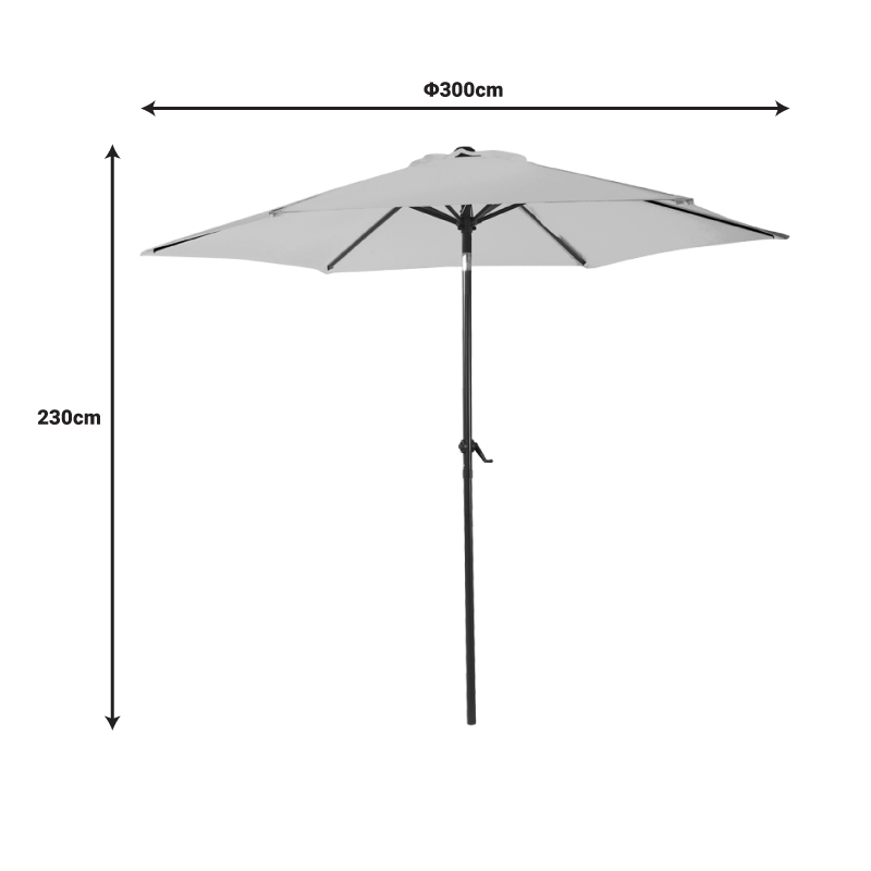 Umbrella Frow pakoworld anthracite aluminium-beige-grey fabric Φ3m