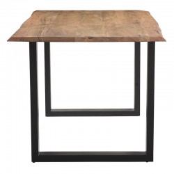 Slim pakoworld table acacia solid wood walnut-leg black 180x90x75.6cm