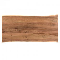 Slim pakoworld table solid acacia wood walnut-leg black 200x100x75.6cm