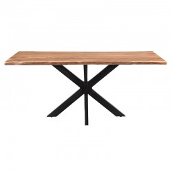 Slim table pakoworld acacia solid wood walnut-leg black 200x100x75.6cm