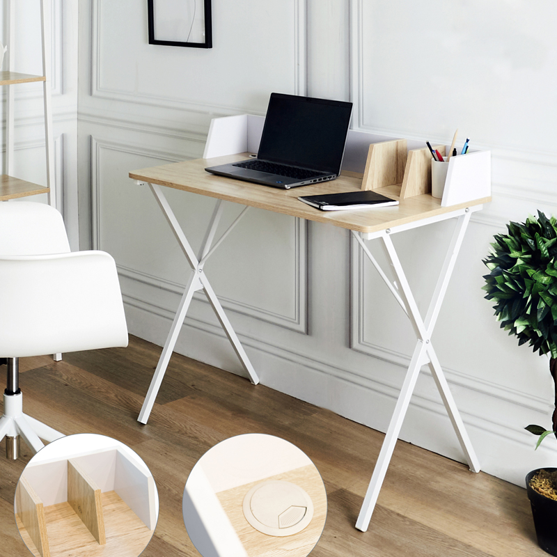 Zervan pakoworld melamine work desk in natural-white shade 90x50x85cm