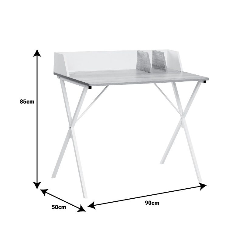 Zervan pakoworld melamine work desk in natural-white shade 90x50x85cm